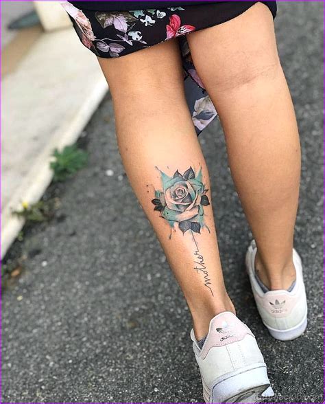 tattoo en pierna de mujer|Tatuajes para mujeres en la pierna